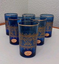 Bronze Verre Originale - 5 Bicchieri "Moreschi" colore blu e oro