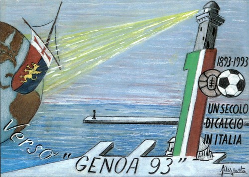Cartolina genoa 100 anni - genoa, '93