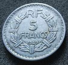 Monnaie France 5 Francs 1949 Lavrillier KM#888b.1  [3513]