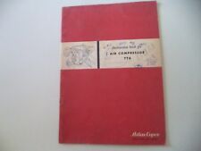 MANUALE ISTRUZIONI INSTRUCTION BOOK ATLAS COPCO AIR COMPRESSOR TT6 - ANNO 1961