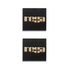 Distintivo logo giradischi Rega per parapolvere metallo 14 mm (0,55") X 14 mm (0,55")