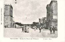 dh357 cartolina nettuno strada s.rocco per poligono provincia di roma