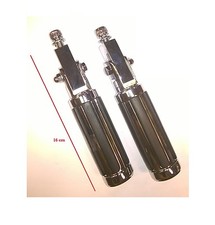 Pedane pedalini gomma cromati universali passeggero guidatore moto cafe racer 