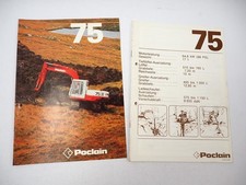 2x Brochure Poclain 75 escavatore cingolato dati tecnici anni 80