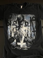 Camicia Justin Bieber adulto piccola invecchiata nera concerto 2016 tour shirt