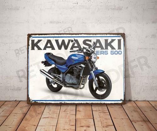 Plaque métal vintage kawasaki - plaque,