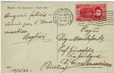 Regno d'Italia - Cartolina da NAPOLI a SANTA CROCE CAMERINA (SICILIA) 1934 S.345