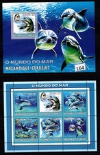UI MOZAMBIUE - MNH - NATURA - DELFINI - PESCI - 2002