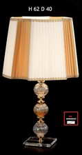 Lampada da Tavolo Elegante  ambra - trasparente  double' con paralume bicolore