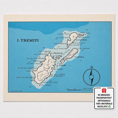 Stampa isole tremiti carta - isole,