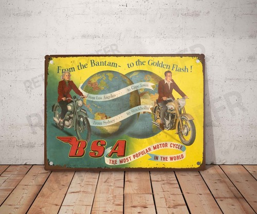 Plaque métal vintage bsa - plaque,