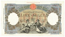 1000 LIRE CAPRANESI REPUBBLICHE MARINARE FASCIO L'AQUILA 17/05/1943 SPL/SPL+