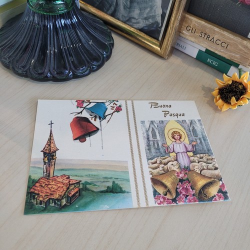 Cartolina buona pasqua rara - cartolina,