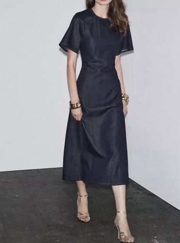 Abito lungo denim blu