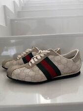 GUCCI Guccissima sneakers Pelle Scamosciata Bianca Monogram Low Top Taglia 43 IT