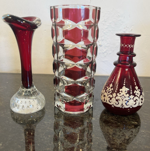 Set tre vasi - , rosso