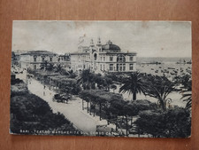 BARI -TEATRO MARGHERITA SUL CORSO CAVOUR TRAM CARROZZELLA   CARTOLINA D'EPOCA