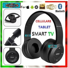 Cuffie Bluetooth Wireless Pieghevoli Hi-Fi Microfono TV, PC, Tablet, Smartphone