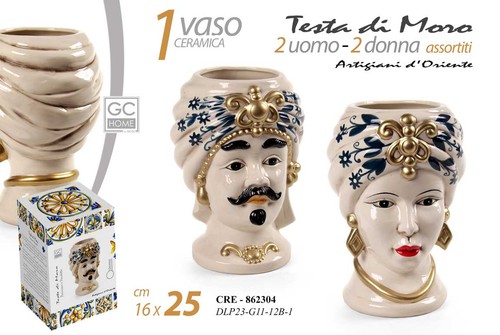 Vaso testa moro uomo - testa,