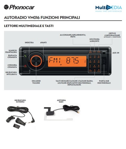 Autoradio dab phonocar vm016 - autoradio,