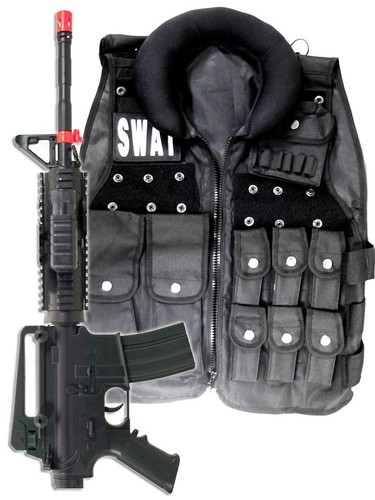 Costume halloween gilet swat - gilet,