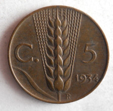 1934 ITALIA 5 CENTESIMI -