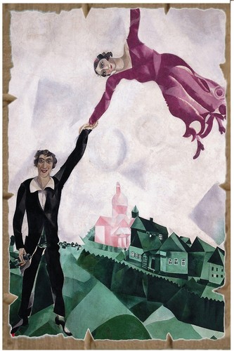 Chagall passeggiata stampa - chagall, la