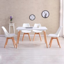 Moderno Scandinavian Tavolo da Pranzo Set Con 4 Alla Moda Jamie Tulipano Sedie
