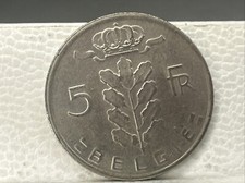 5 FRANCHI BELGI 1967 BELGIO MONETA