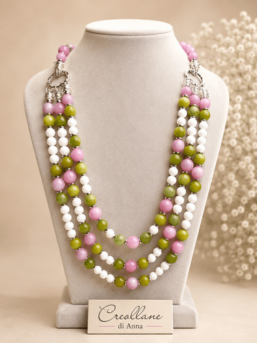 Collana girocollo multifilo - collana,