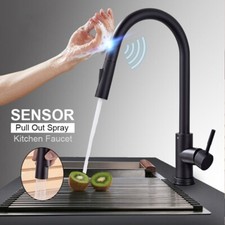 Rubinetto Cucina 360° Nero Sensore Touch Rubinetto Cucina Estensibile con Doccetta