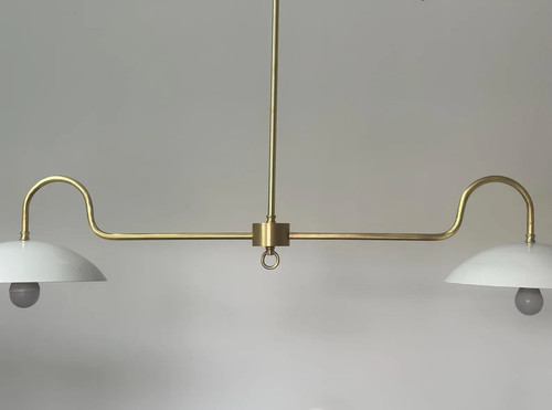 Lampadario lineare ottone - lampadario,