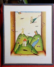 Giuliano Ghelli - "Colline felici" - litografia 114/150 - firmata