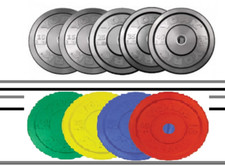 *GRADO PROFESSIONALE* Piastre paraurti in gomma olimpiche 2" - LBS/KG - 5 10 15 20 25 35 45