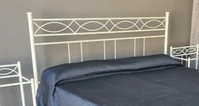Testata letto in ferro battuto matrimoniale Rosa Anna  bianco opaco satinato 