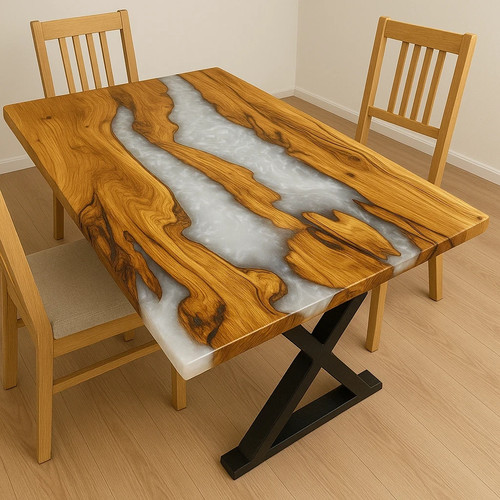 Handmade white epoxy resin - white,