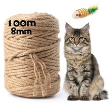 Corda Naturale per Tiragraffi Gatti 100M x 8MM Sisal per Albero Gatto Canapa per