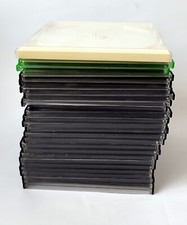 Lotto 25 custodie sottili per CD/DVD/Blu-ray jewel case nere e colorate usate