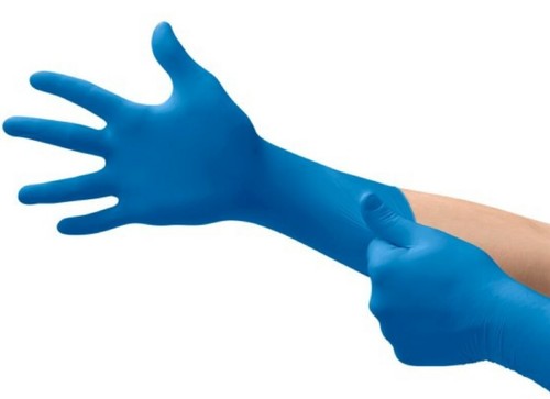 Guanti nitrile azzurri - in,