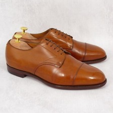 UK 8,5 F - Edward Green Coniston Edwardian Antique Cap Toe Derby Shoes Scarpe