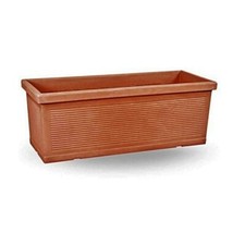Vaso Fioriera cassetta rettangolare resina 85 cm per giardino colore terracotta