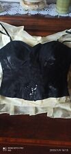 Top Donna Nero Luccicante Elegante Con Perline e Cerniera tg 44 mai usato 
