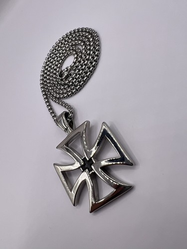 Ferro croce pendente - ferro, argento