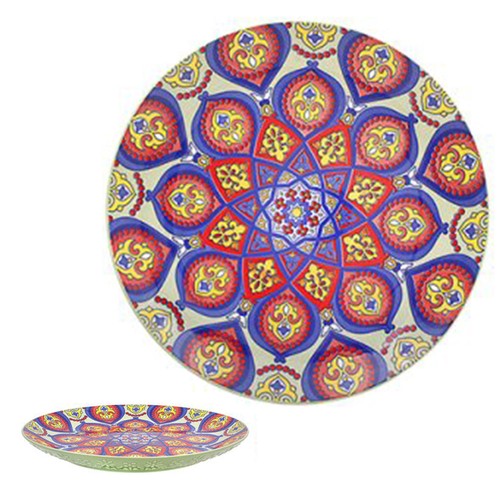 Green tuscany ceramic plate - green,