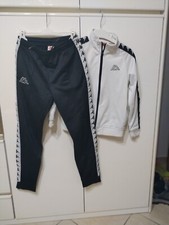 Tuta Pantaloni E Felpa Giacca Kappa Bambino/a Unisex Bianco Nero  10 12 Anni 