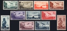 Colonie Italiane 1938 Africa Orientale Ital. Soggetti Vari Posta Aerea 11 v. MH