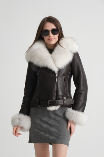 Giacca donna shearling marrone