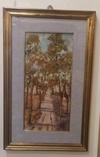 Dipinto Olio Su Tela "Viale
