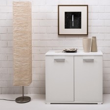 Credenza buffet bianca 90 cm cucina Mobile multiuso moderno con 2 ante armadio