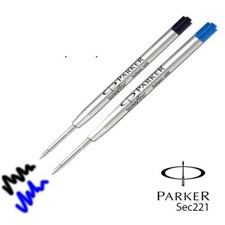 2 REFILL ORIGINALI PARKER BALLPOINT PUNTA M NERO E BLU